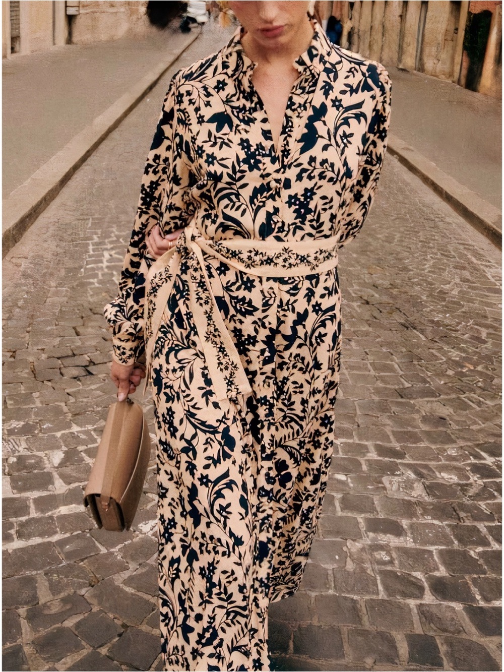 NWOT Sezane Maxi Floral Long-Sleeve Fernanda Shirt Dress - Picture 3 of 8